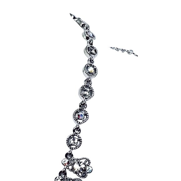 Kirks Folly Silver Tone Aurora Borealis Crystal Rhinestone Bib Necklace (5993) - Picture 6 of 12